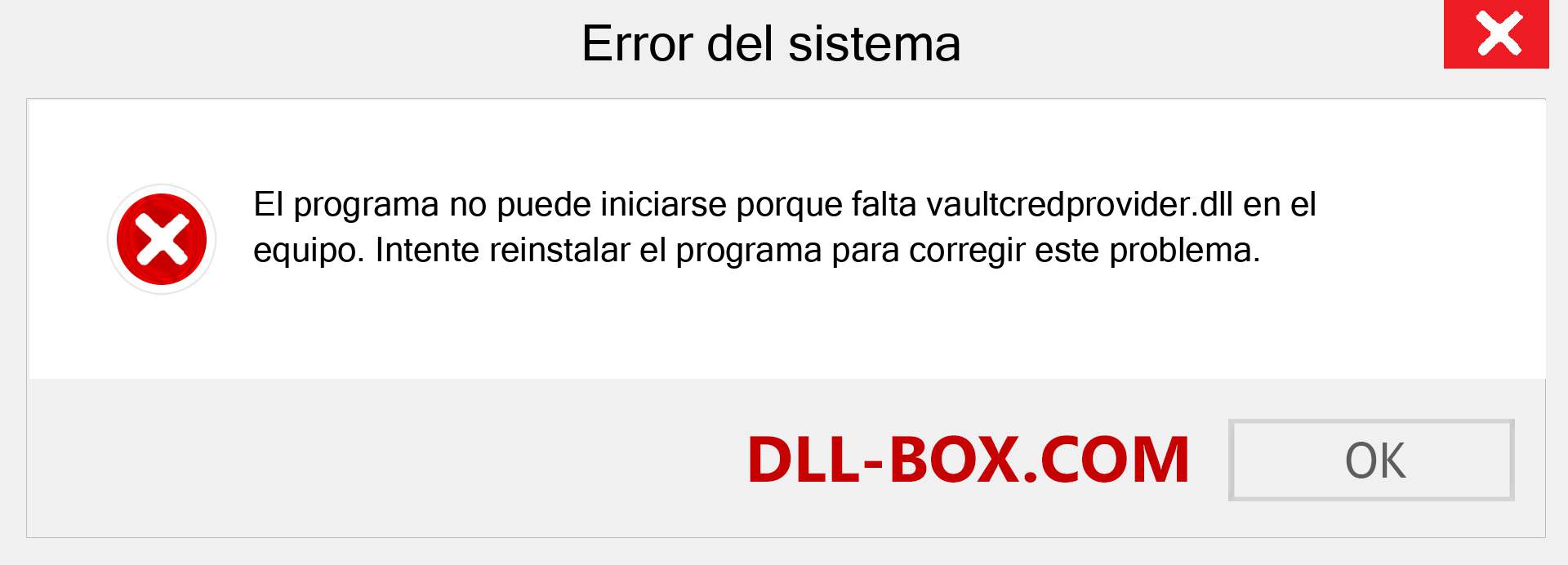 ¿Falta el archivo vaultcredprovider.dll ?. Descargar para Windows 7, 8, 10 - Corregir vaultcredprovider dll Missing Error en Windows, fotos, imágenes